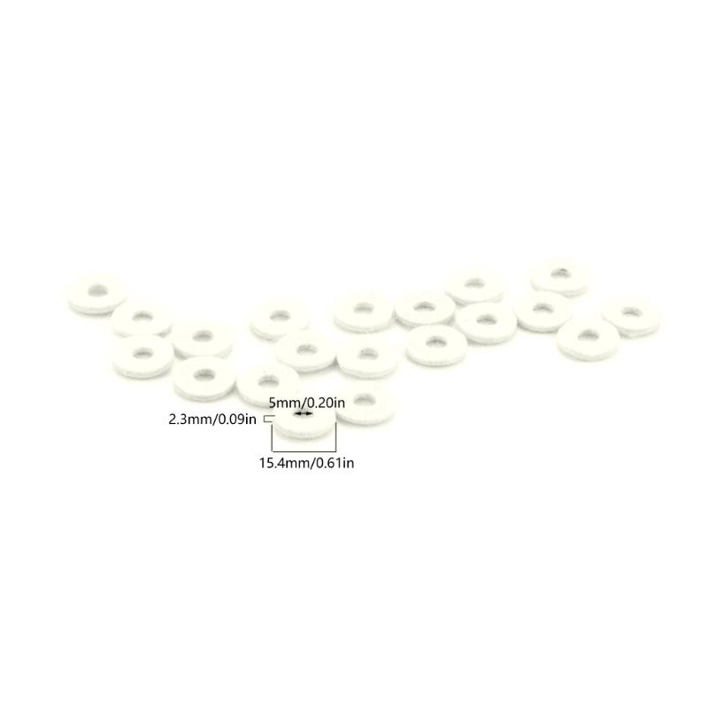 20Pcs Trumpet Felt Washer Cushion Washers Cork Pad Valves Replacement Parts Kits
