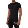 Emporio Armani EA7 SS23 Solid Logo Pullover Short Sleeve T-Shirt Men Tops Black 3RPT41-PJNTZ-1200