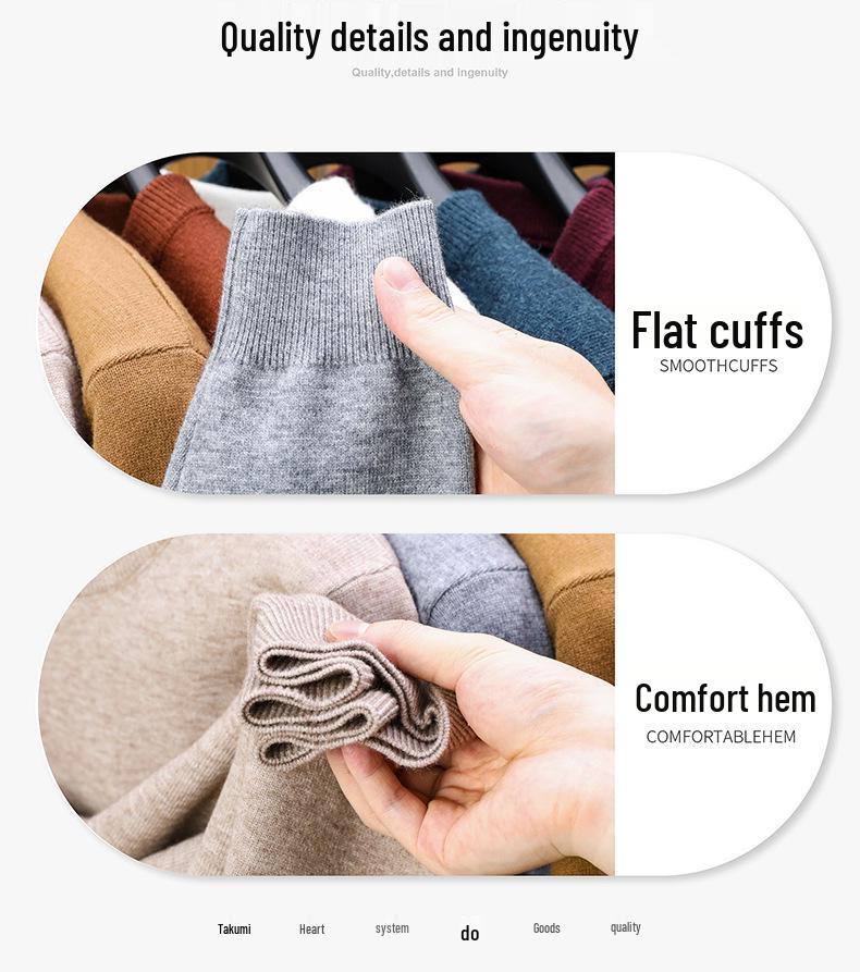 Men's Casual Loose Knit Sweater - 2024 Autumn/Winter Warm Solid Color Round Neck Pullover