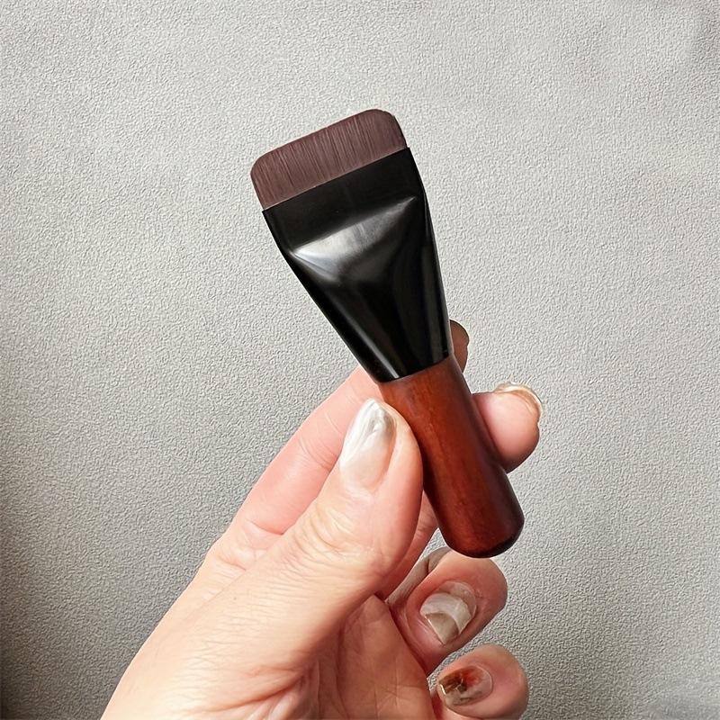 Ultra cienki pędzel do podkładu płaska główka pędzel do konturowania twarzy drewniana rączka pędzel do makijażu blendowania podkładu kremu pędzle do makijażu