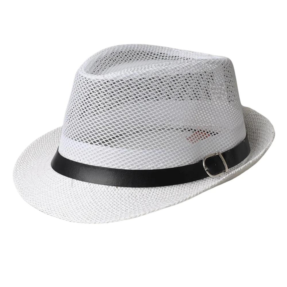 

Male Big Size Summer Breathable Mesh Sun Hats Ladies Beach Jazz Straw Hat Big Head Men British Retro Gentleman Fedora 58cm 60cm 58cm белый