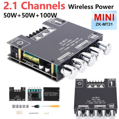 ZK-MT21 2x50W+100W Audio Stereo BT5.0 2.1 Channel Digital Power Amplifier Board Subwoofer Digital Power Amplifier Board