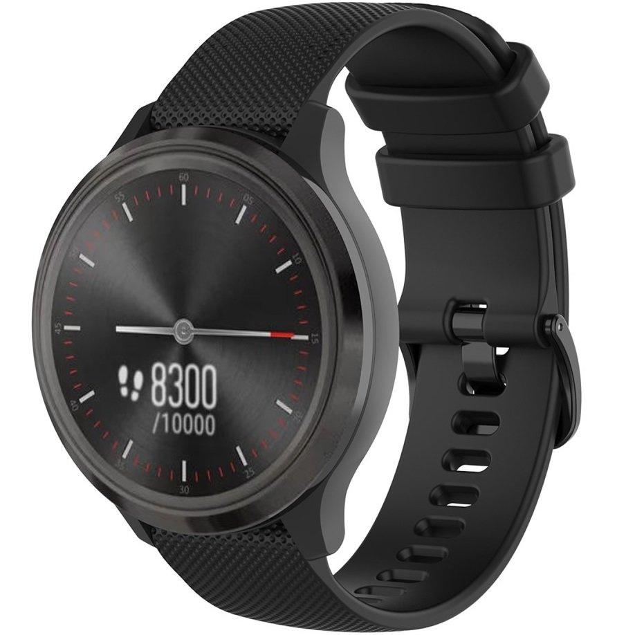 Universal Silicone Strap 20mm, Mesh Texture, Black