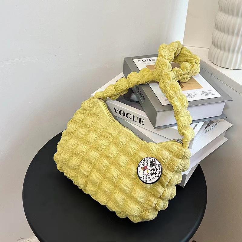 Popular Cloud Bag Fashion Versatile Shoulder Bag Women's Solid Color Portable Underarm Bag Folded Bubble Women's Bag