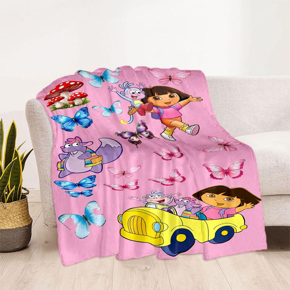 Dora Explorer Blanket Warmthful Decor Perfect for Sofa Office Bed Four Seasons Universal Digital Print Ideal Gift for Friends Family Couples Picnic