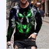 2025 Neue Mode 3D Totenkopf Druck Langarm Hip Hop Trend Harajuku Herren Freizeit Oberteil Herrenbekleidung