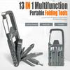 13-in-1 Multifunction Stainless Steel Pocket Tool Folding Outdoor Tools Corkscrew Screwdriver Wrench Knife Keychain Repairs Tool
