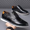 Fashion Men's Casual Leather Shoes British Style Business Dress Shoe Fashion Social Party Shoes Lace Up Oxford Shoe Large Size Man Shoes