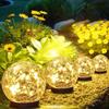 Cracked Glass Solar Lights Auto on/Off Ball Lights Pathway Decoration LED Garden Lights  Landscape