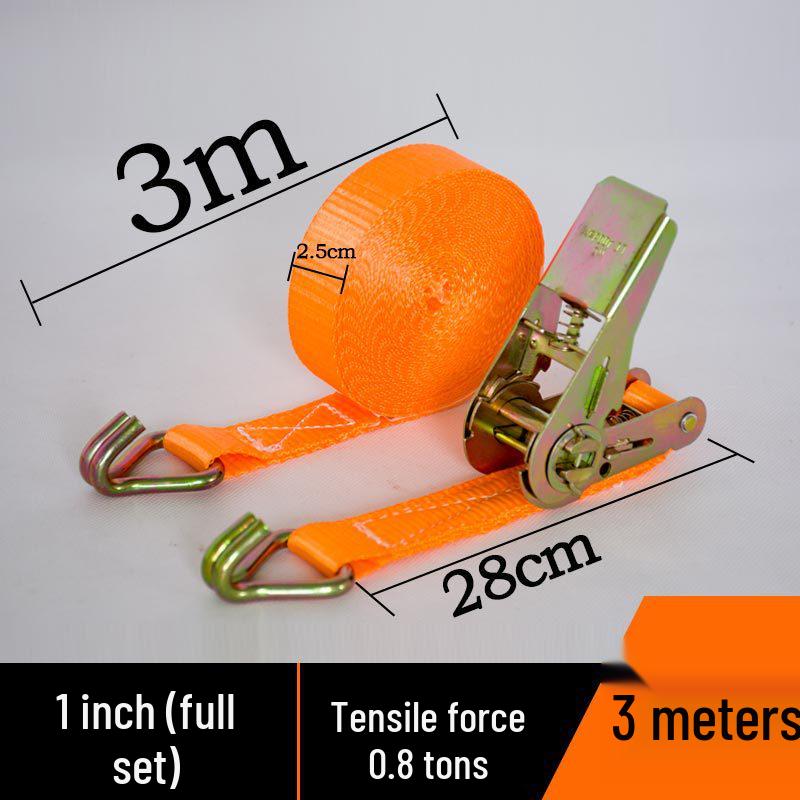 Ratchet Tie-Down Straps with Hooks for Cargo Securing