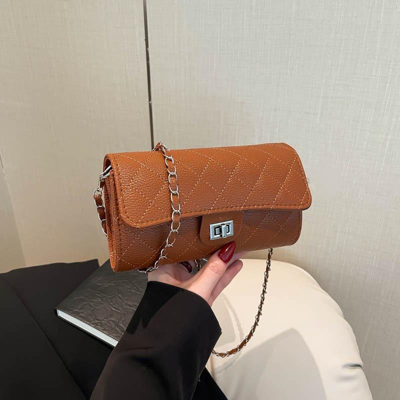 New beautiful casual versatile fashion texture high texture women's bag shoulder messenger bag diamond chain bag