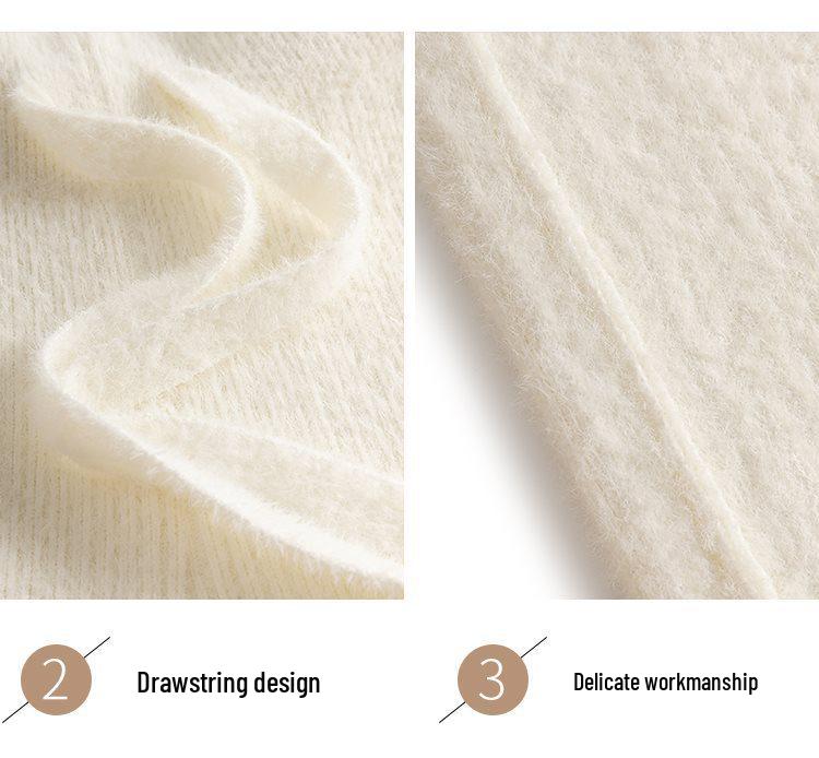 Damen Frühling/Sommer Fransenquasten Strick Weitbein Hose mit Samt Nerzfell, Bodenlang, Mikro Flare.