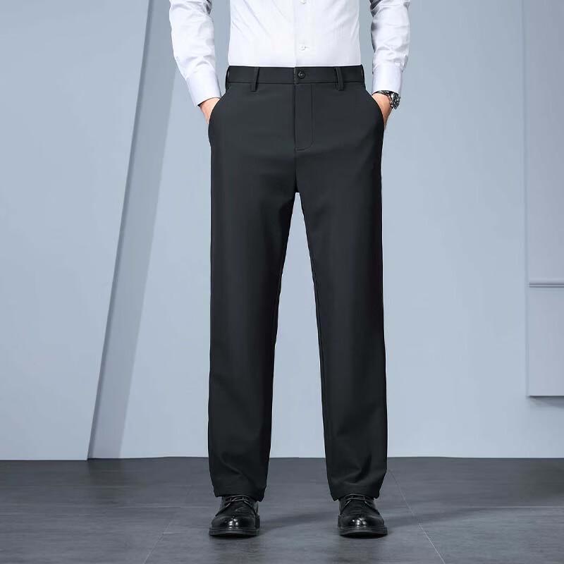 ROMON Men's Autumn/Winter Business Casual Straight-Leg Trousers