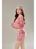2025 Women's High-End Long Sleeve Swimsuit - Polyester Spandex, Flat Leg, Drawstring Beachwear for Vacations