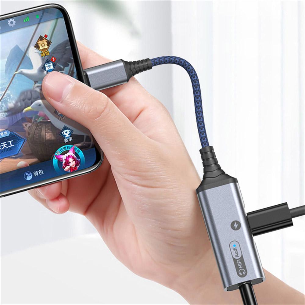 2-in-1 Adapter USB Type C to AUX 3.5mm Headphone And Charger For Samsung Huawei