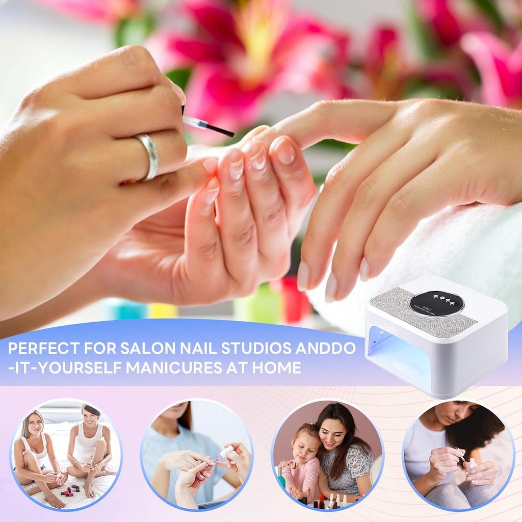 288W UV LED Nail Lamp for Gel Nails, Fast Curing with Auto Sensor & 4 Settings
