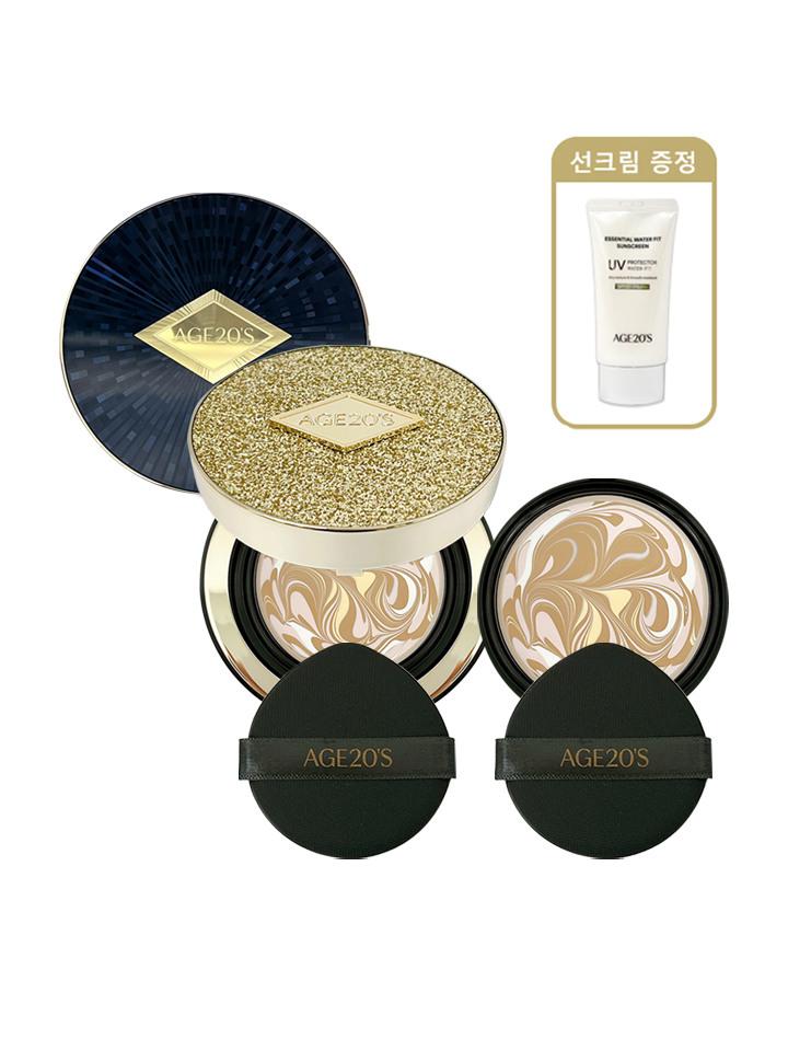 Age 20 s Luxe Gold Pact Ampoule Essence Bone+Re+Sun Cream No. 21 + Refill + Sunscreen 50ml