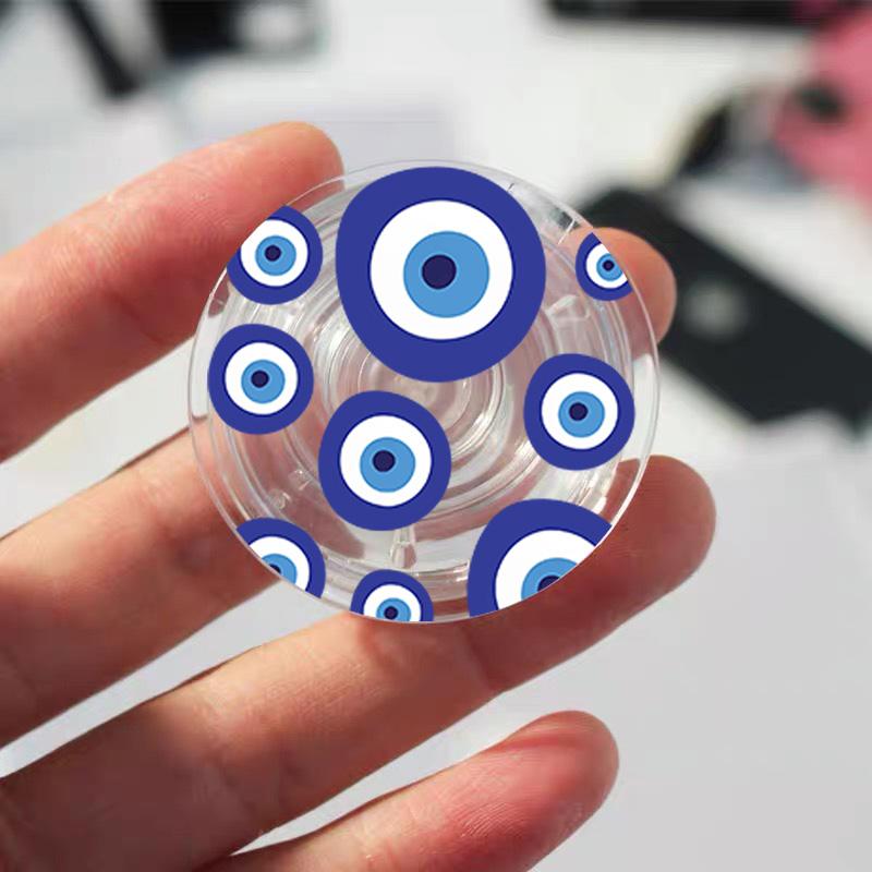 Türkischer Glücksbringer Blauer Nazar-Auge Abstrakter Handygriff Tok Ständer Halter Transparent Griptok für iPhone 13 Samsung Huawei Xiaomi Halterung