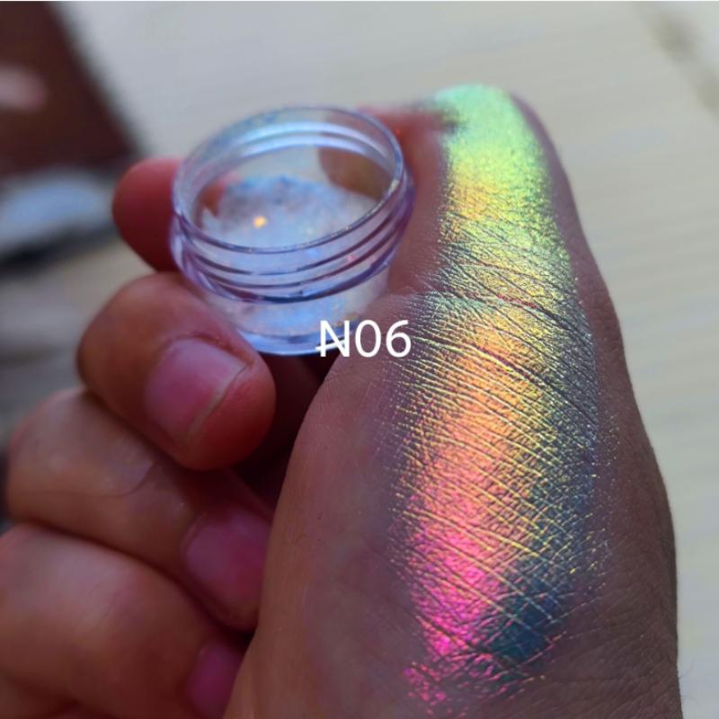 

MultiChrome Перемещающиеся пигменты Хамелеон Тени для век Пудра Дуохромные тени для век Хамелеон Бесконечные хромированные сияющие тени для век