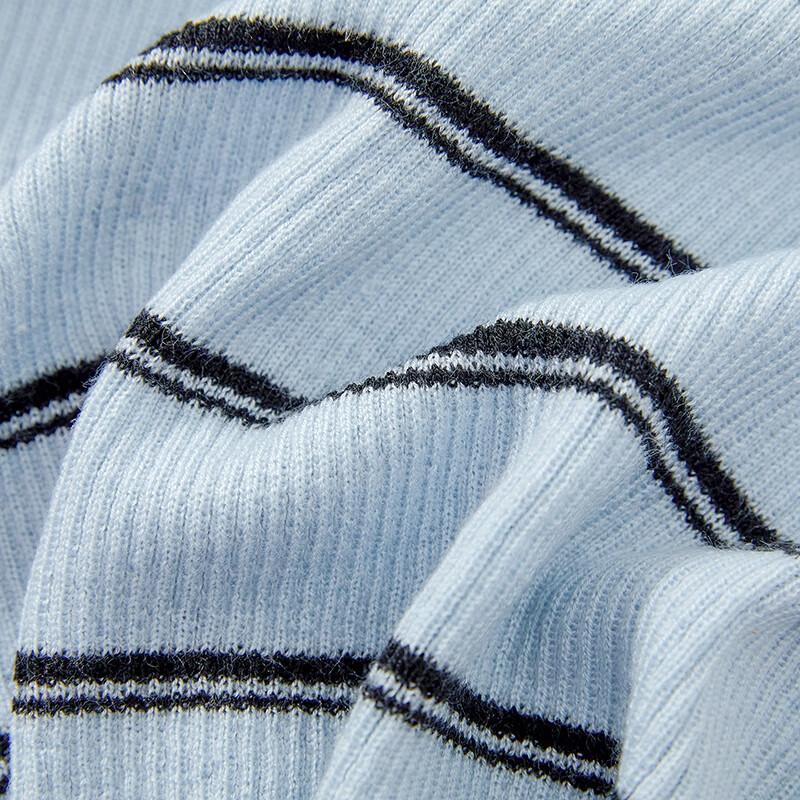 Women's Fake Two-Piece Wool Blend Color-Block Striped Knit Top