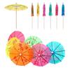 50pcs Cocktail Drink Picks Disposable Fruit Bamboo Toothpick Dessert Cake Decor Paper Parasols Hawaiian Party Wedding Supplies