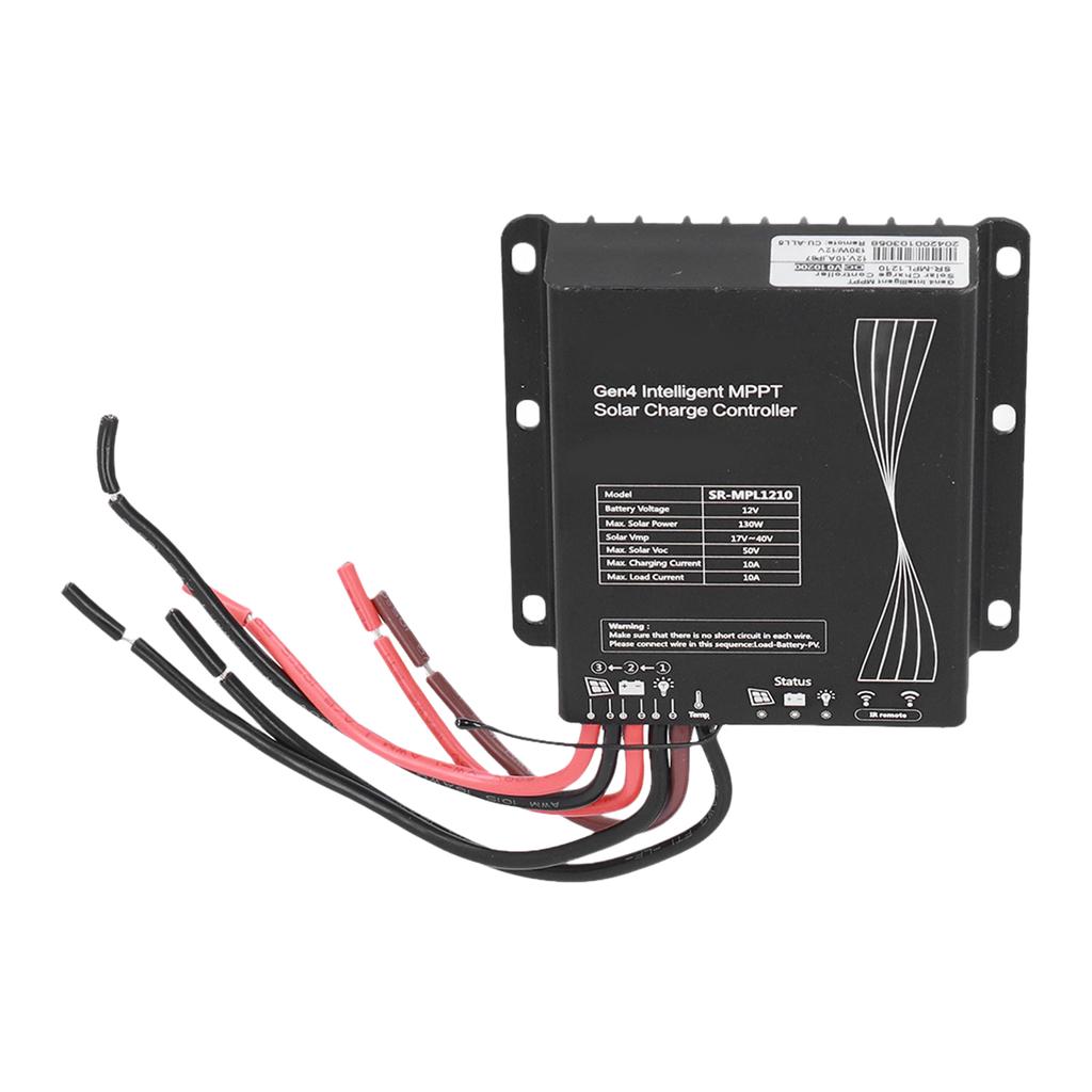 12V 10A 130W MPPT Solar Charge Controller Discharge Regulator IP67 Protection for Household RV Boat