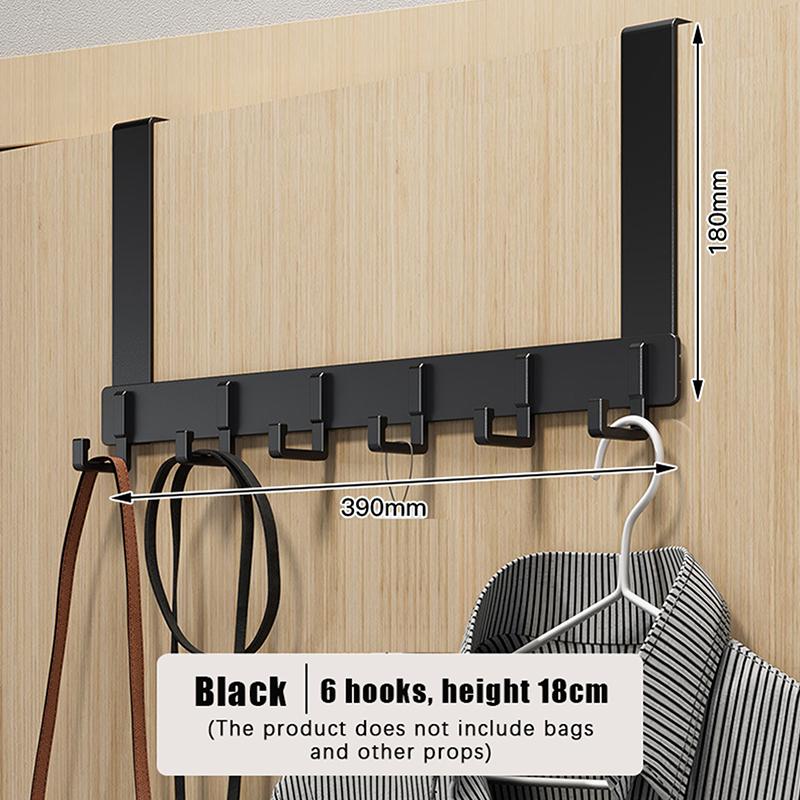 Hooks Over The Door 6 Hooks Clothes Coat Hat Towel Hanger Home Bathroom Organizer Rack Holder Door Hang Quick Installation