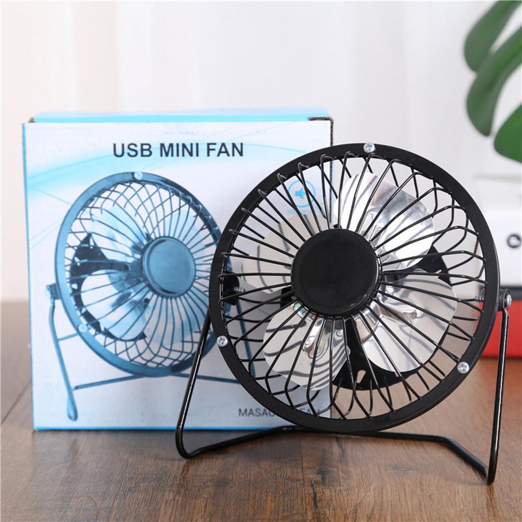4 Zoll Mini-Desktop-Ventilator USB-Lademetall Persönlicher kleiner Luftzirkulator-Lüfter Schwarz