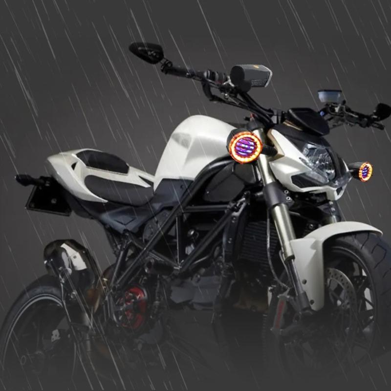 Waterproof Wireless Motorcycles Stereo Speakers 2 Inch Handlebar Mount MP3 Music Player AudioAmplifier System