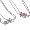 Korean Light Luxury Rhinestone Flower Necklace - Elegant Short Style for a Chic Look