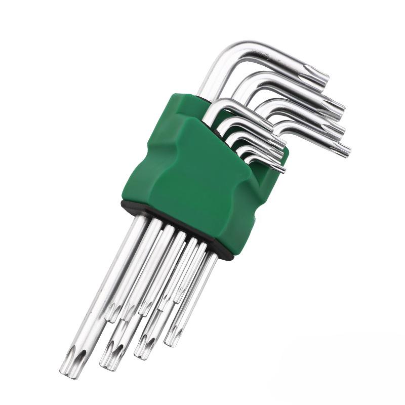 Sada 9 kusů hardwarových nástrojů Sada vnitřních šestihranných klíčů s tvarem švestkového květu Sada vnitřních šestihranných klíčů se vzorem