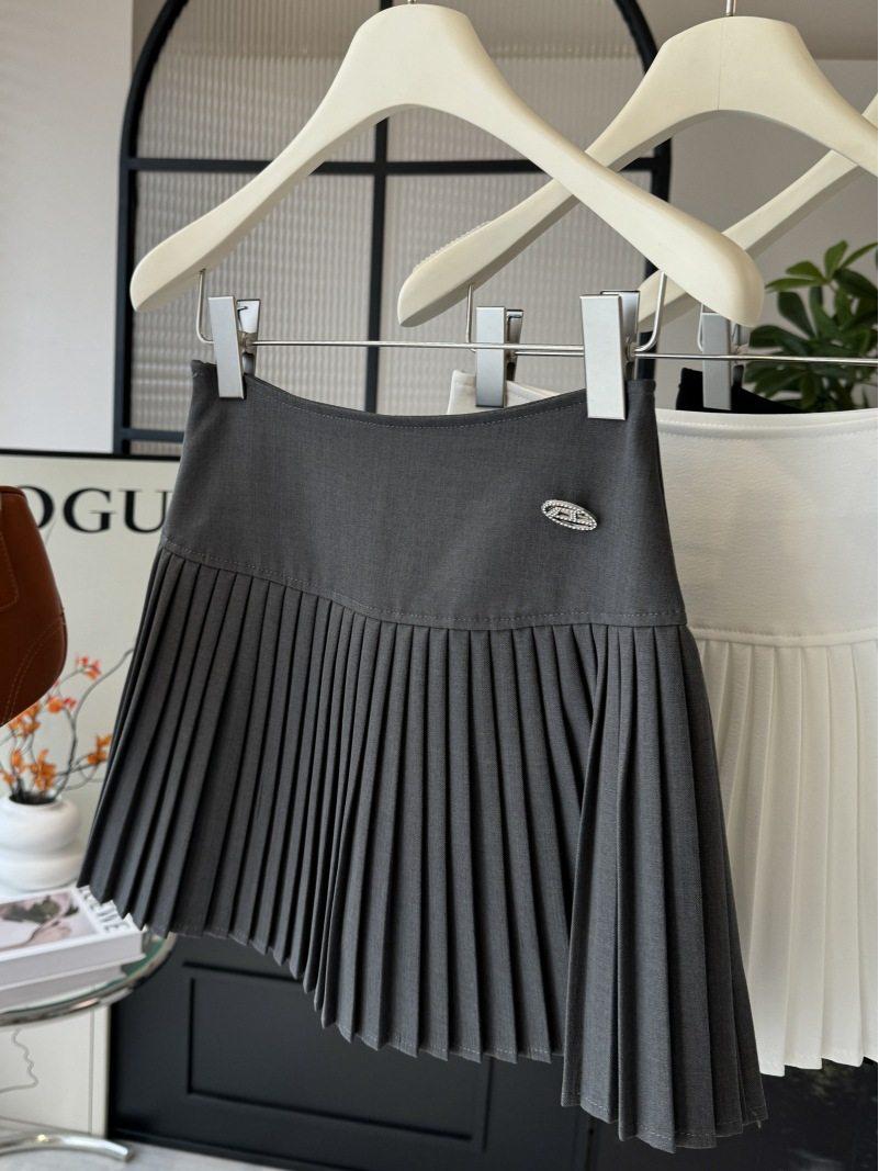 

Women s Petite Pleated A-Line Mini Skirt - High-Waisted, Slimming, Anti-Exposure, Versatile for Spring/Summer 2026 Small серый