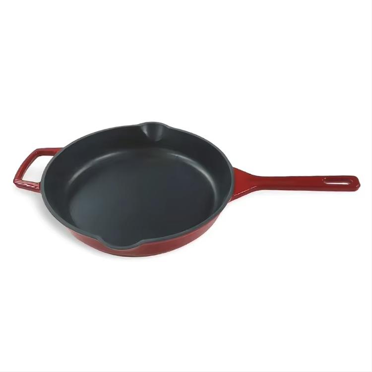 

Wholesale Cookware Non-stick Cast Iron Pan Egg Steak Frying Pan Griddle Cast Iron Enamel Skillet with Handle Set 26cm-35cm