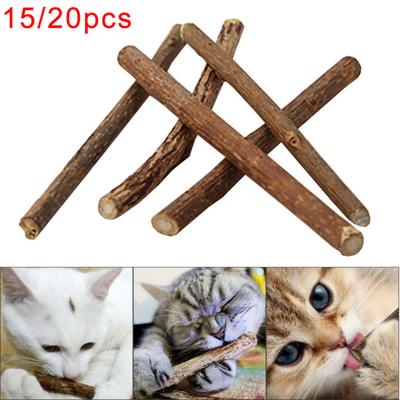 15/20Pcs Pet Cats Kitten Snacks Matatabi Chew Stick Molar Cleaning Teeth Toy