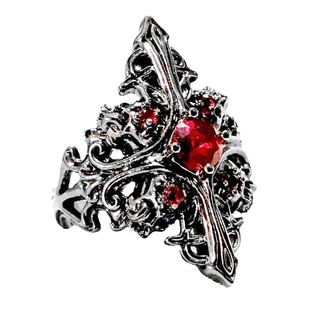 Vintage Rings Gothic Dating Jewelry Alloy Texture Comfortable Rings Suitbale for Adding a Touch of Color to Any Looks