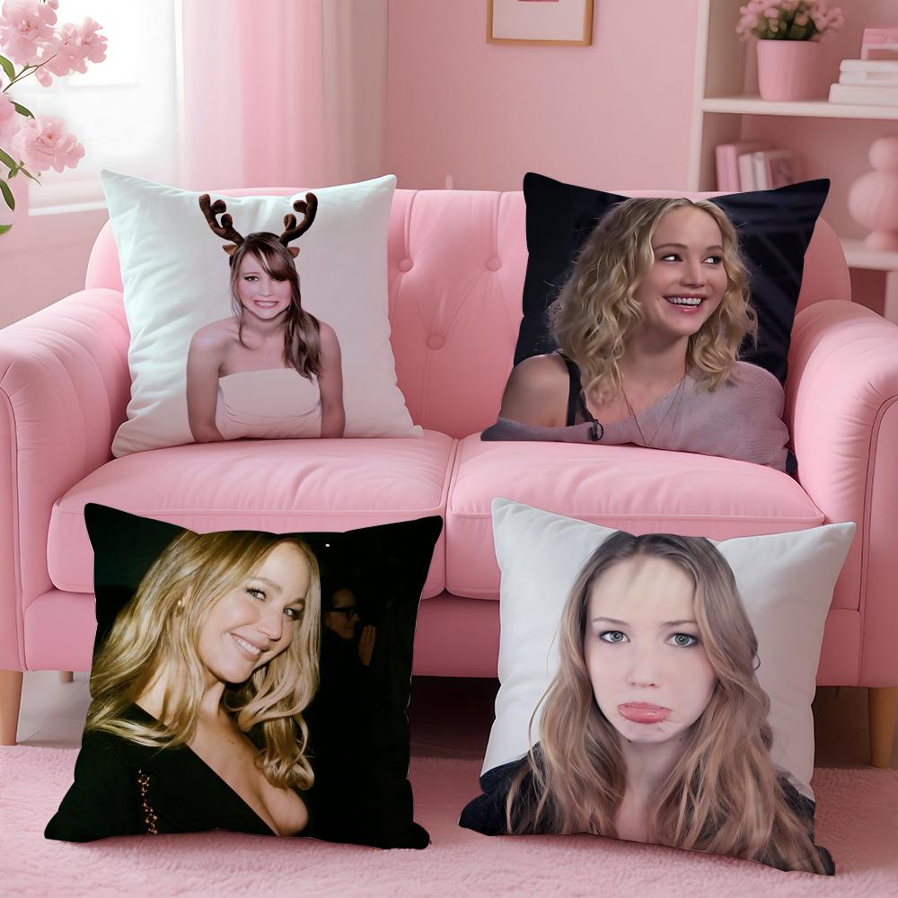 Movie Jennifer Lawrence Cushion Cover Cushion Cover Set 4Pcs 50X50 45X45 40X40 Pillowcase Decorative Sofa Home Decor