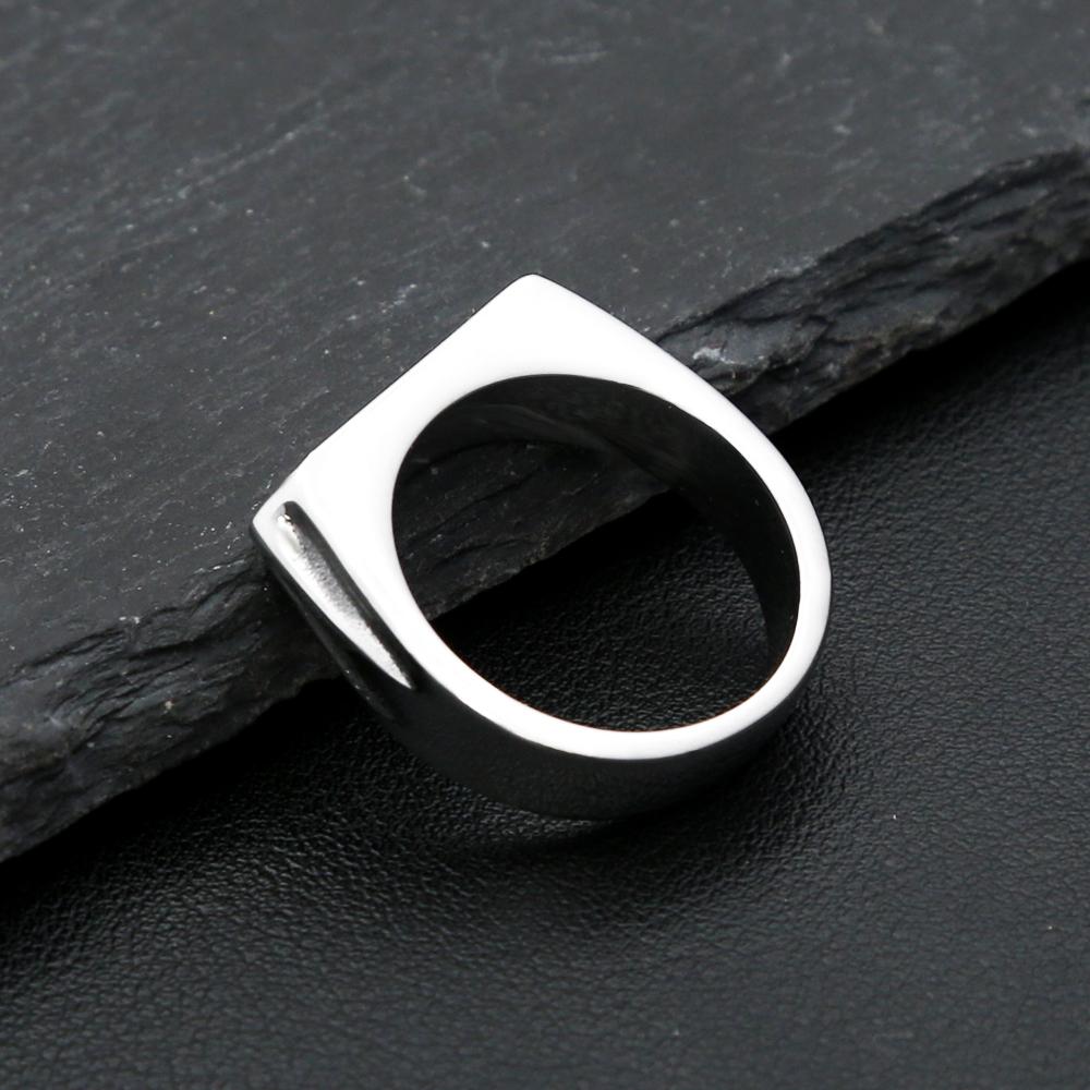 Fashion 316L Stainless Steel Simple Rings For Men Women Punk Hip Hop Square Band Flat Top Signet Ring Charm Party Jewelry Gifts
