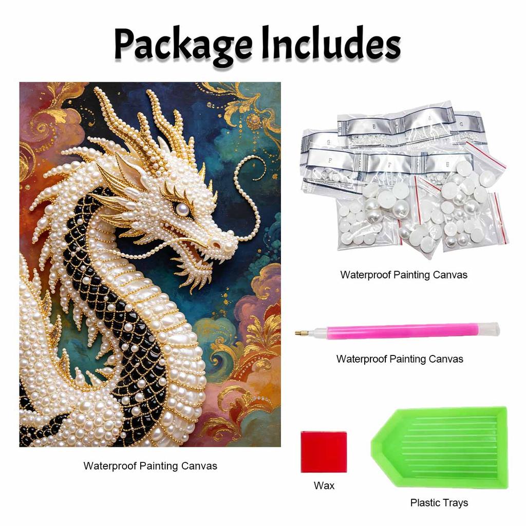 Handmade Elegant Chinese Golden Dragon Pearl DIY Painting Creative Interior Wall Art Fine Gift For Household Home Space Beautification Craft Decor