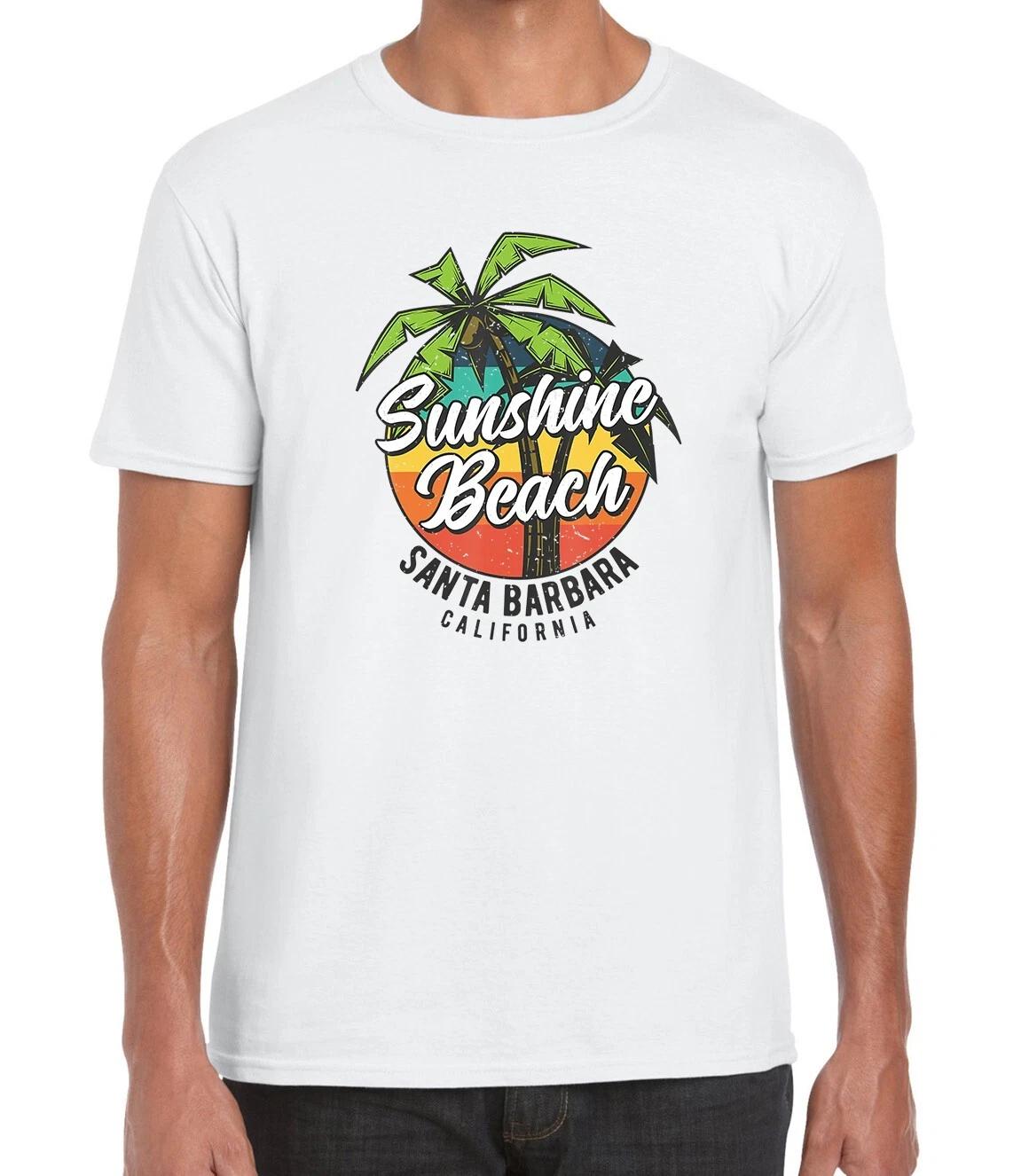 California Surfing Retro Sunshine Beach Printed Cotton Unisex T-Shirt Top 140