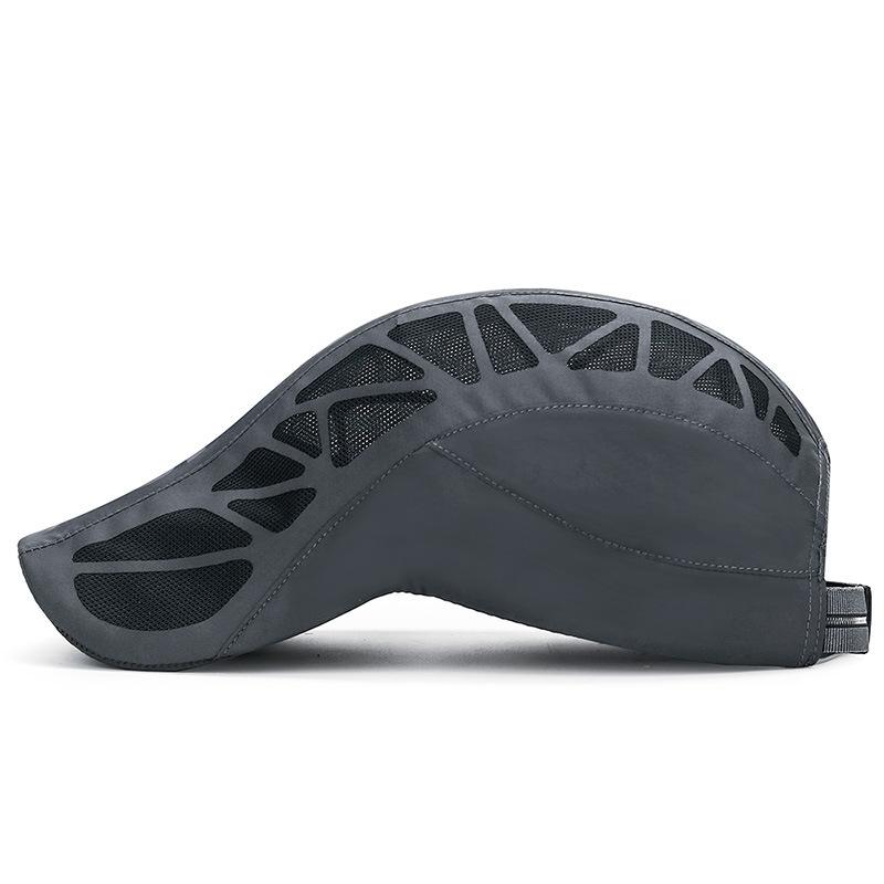 Unisex Breathable Mesh Flat Cap Quick Dry Adjustable Uv Protection Outdoor Sports Running Cycling Sun Hat