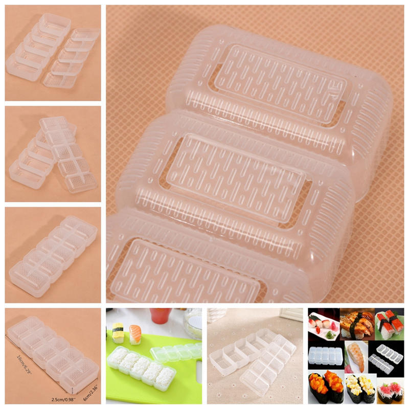 Japan Nigiri Sushi Mold Rice Ball 5 Rolls Maker Non Stick Press Bento Tools