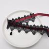 Charm Retro Black Lace Wine Red Velvet Tie Choker Black Teardrop Tassel Necklace for Women Christmas Neck Ornaments Jewelry Gift