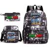 Tongtongsahur cartoon primary school students backpack three-piece set abstract foreign Shanhaijing children's schoolbag L