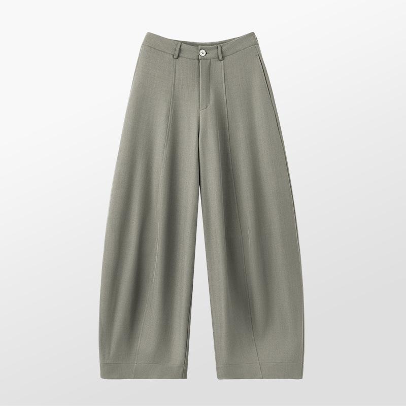 

Saidi Drapey Wide-Leg Women s Suit Pants - Spring/Summer 2026 Old Money Style, Slim Straight Scythe Casual Pants XL природний/Лляний
