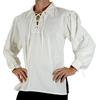 Adult Men Medieval Renaissance Cosplay Shirt Lapel Long Sleeve Lace-up Solid Color Loose Fit Pullover Shirt
