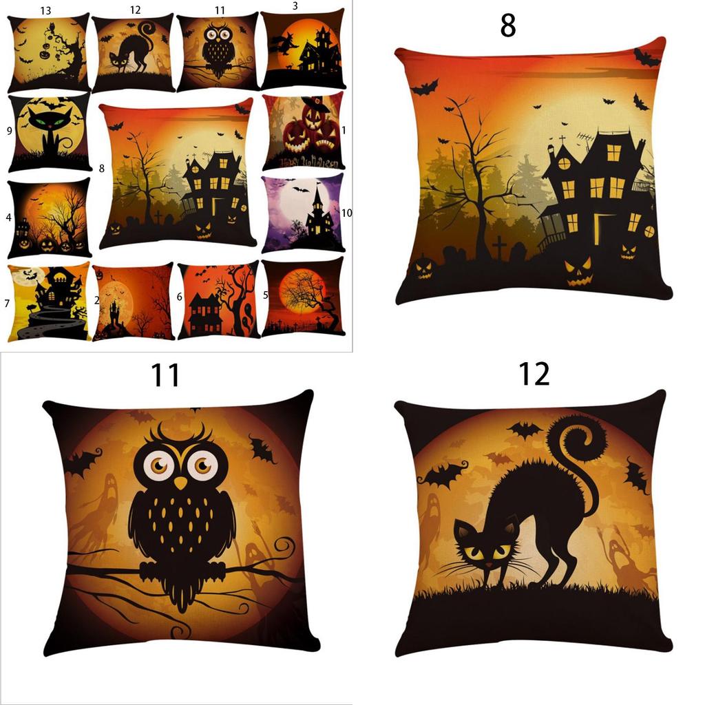 Premium Quality Fall Decor Pillow Case With Elegant Halloween Patterns