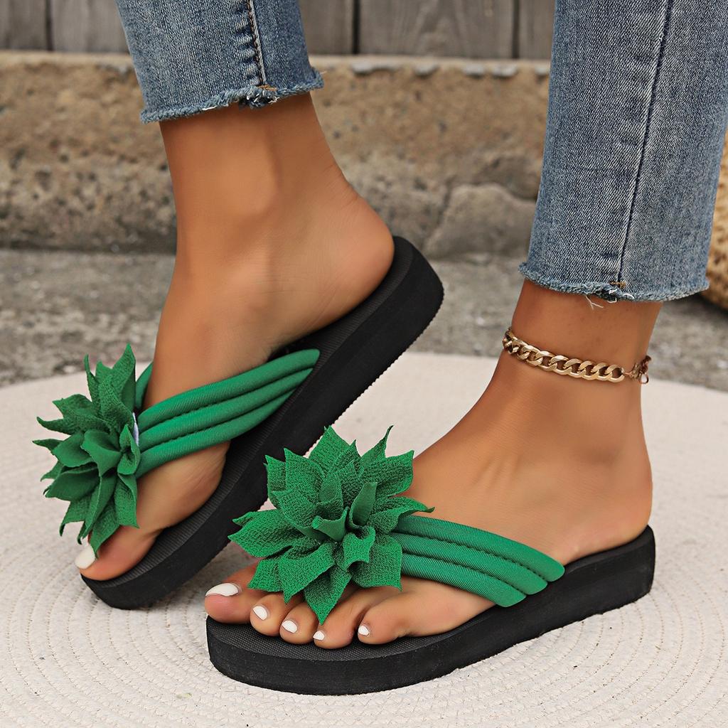 Fingered Flip Flops, Women's, Plus Size, Floral, Flat Bottomed Slippers, Sandals, Summer New Styles, Couple Sandals
