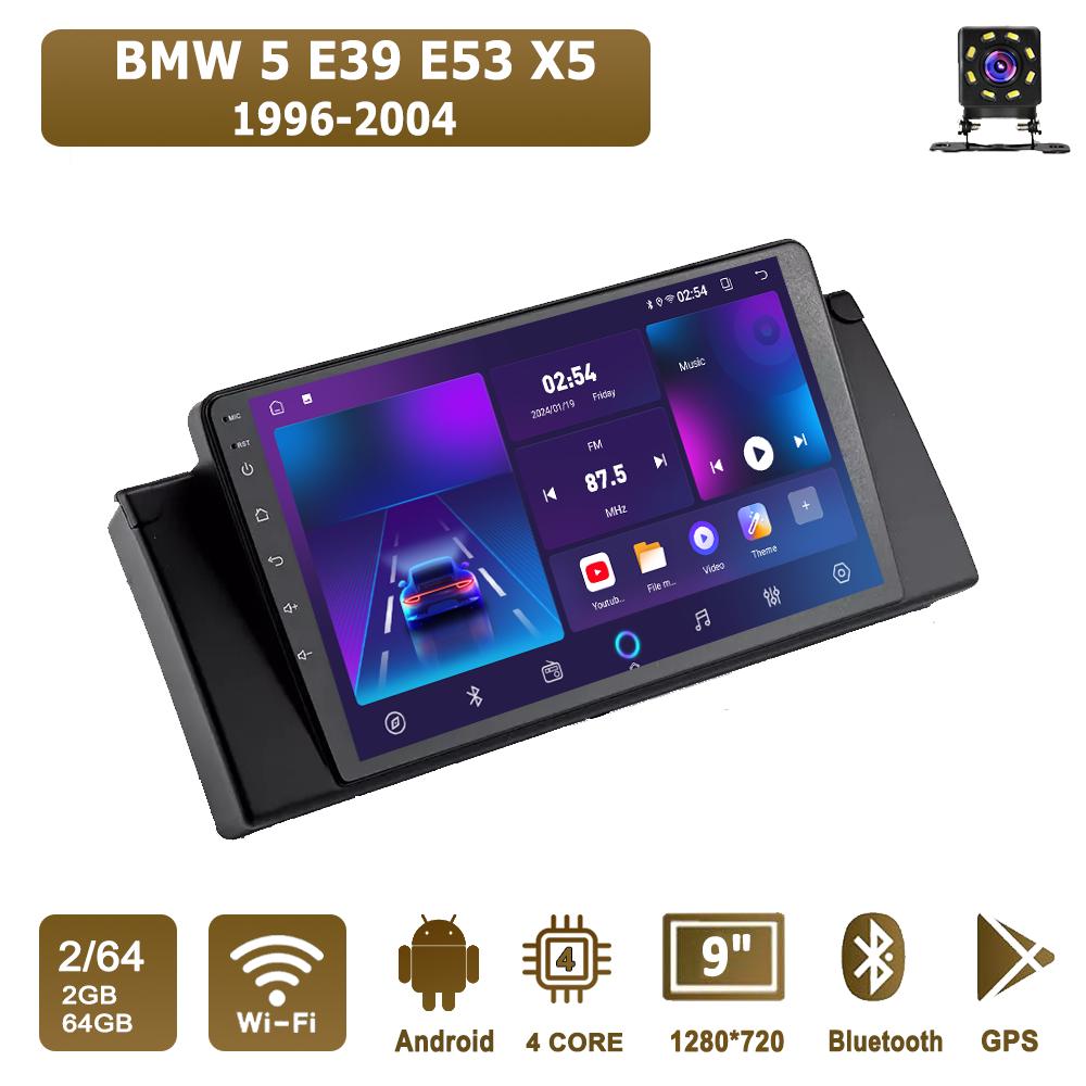 

Android Car-Play Car Radio For BMW 5 E39 E53 X5 1996-2004 Multimedia Player Head Unit Stereo GPS Navigation BT WIFI,2+64GB чорний