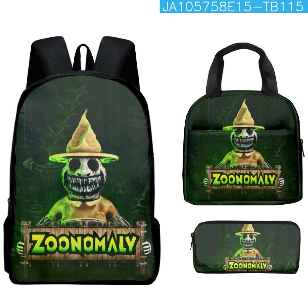 Hip Hop Beliebt Seltsam Lustig Zoonomaly 3D Gedruckt 3 Stück/Set Schüler Rucksäcke Laptop Tagesrucksack Rucksack Brottasche Federmäppchen