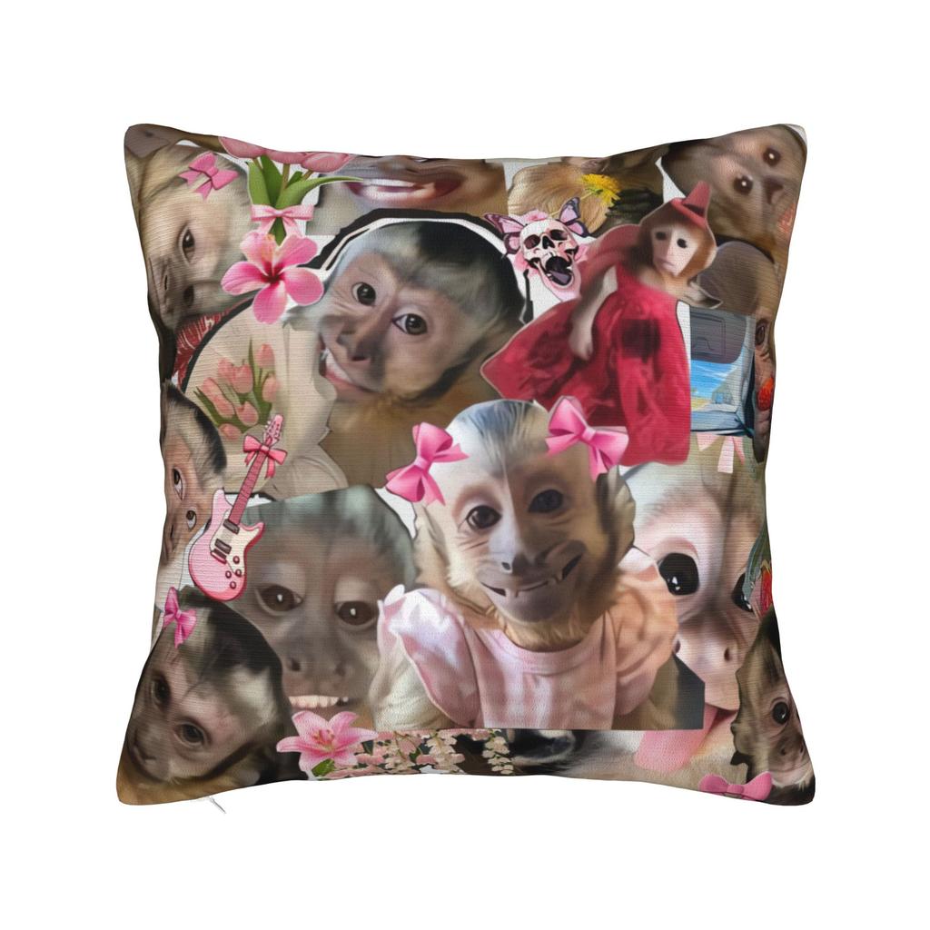 Funny Monkey Print Pillowcases  Kawaii Pillow Case For Living Room Sofa Graphic Pillow Cover
